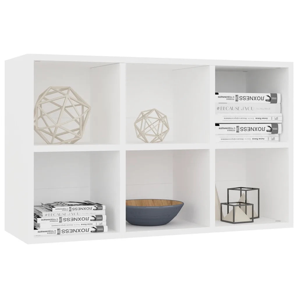 Libreria-Credenza-Armadietto Portaoggetti Bianca 66x30x98 cm in Legno Multistrato