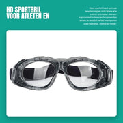 Occhiali sportivi HD protettivi - Sicuri e duraturi - Disegno ergonomico - Cinturino regolabile - Leggeri - Comodi con custodia portatile - Occhiali da sci