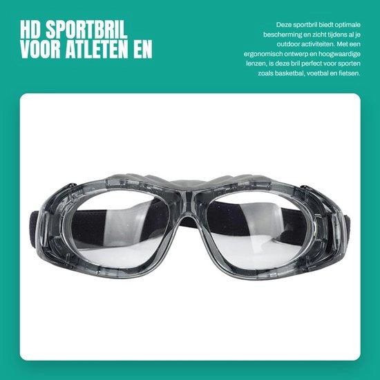 Occhiali sportivi HD protettivi - Sicuri e duraturi - Disegno ergonomico - Cinturino regolabile - Leggeri - Comodi con custodia portatile - Occhiali da sci
