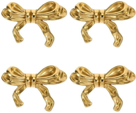 Pomelli di chiusura dorati antichi - 4 pezzi - decorativi - facile da installare - in ottone robusto - adatti per armadi e scaffalature - maniglie di mobili