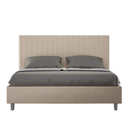 Letto matrimoniale king size con rete imbottito 170x210 similpelle tortora Sunny