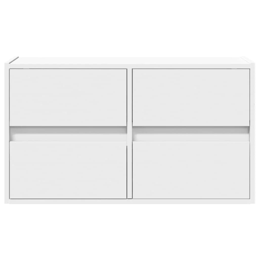 Mobile TV multimediale scaffale TV credenza mobile TV sala da pranzo soggiorno camera da letto montaggio a parete con luci LED 80 x 31 x 45 cm bianco 02_0027918