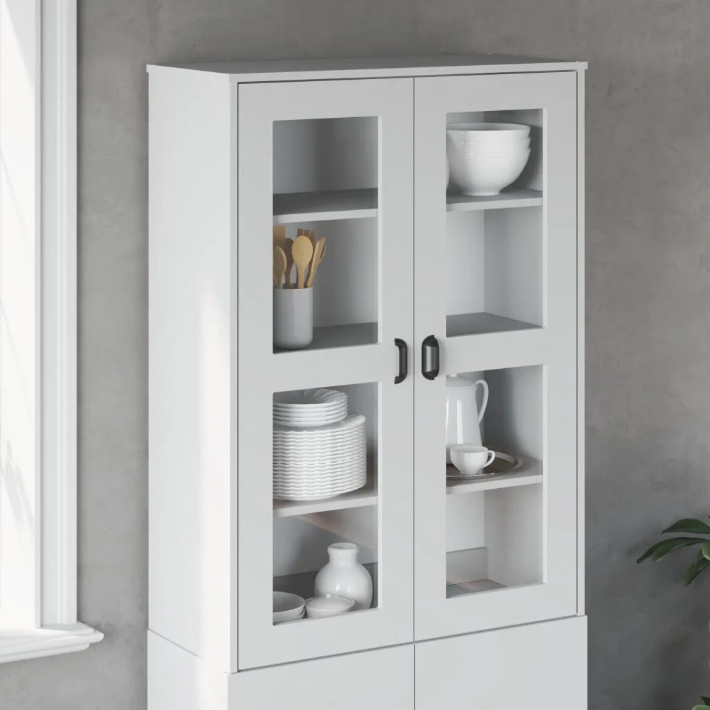 Piano per Credenza | Madia | Buffet da pranzo | Armadio da pranzo VIKEN Bianco in Legno Multistrato