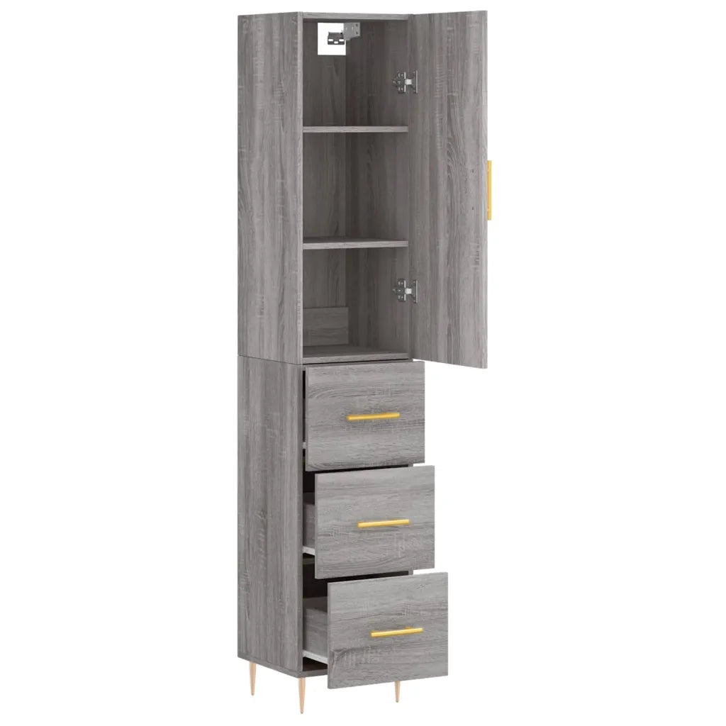 Credenza Grigio Sonoma 34,5x34x180 cm in Legno Multistrato 3198847