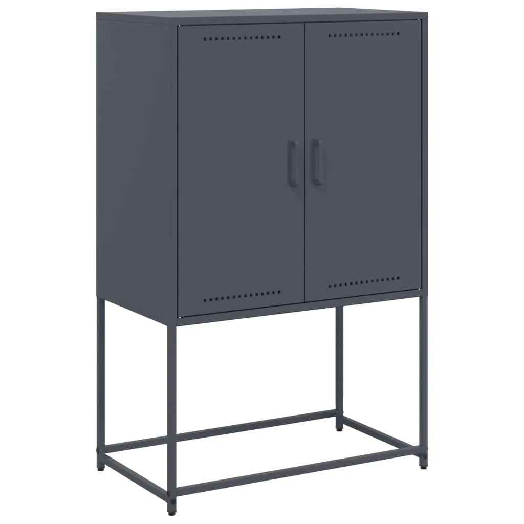 Buffet credenza cassettiera mobiletto mobile contenitore organizer cucina soggiorno salotto alto 68,5 x 38,5 x 107 cm acciaio antracite 02_0032204