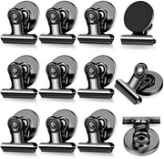 Pacco di 12 clip magnetiche forti, clip magnetiche forti per frigorifero, magneti forti per lavagne magnetiche, clip magnetiche abrasione zero, magneti per frigorifero per foto, ufficio, scuola, nero.