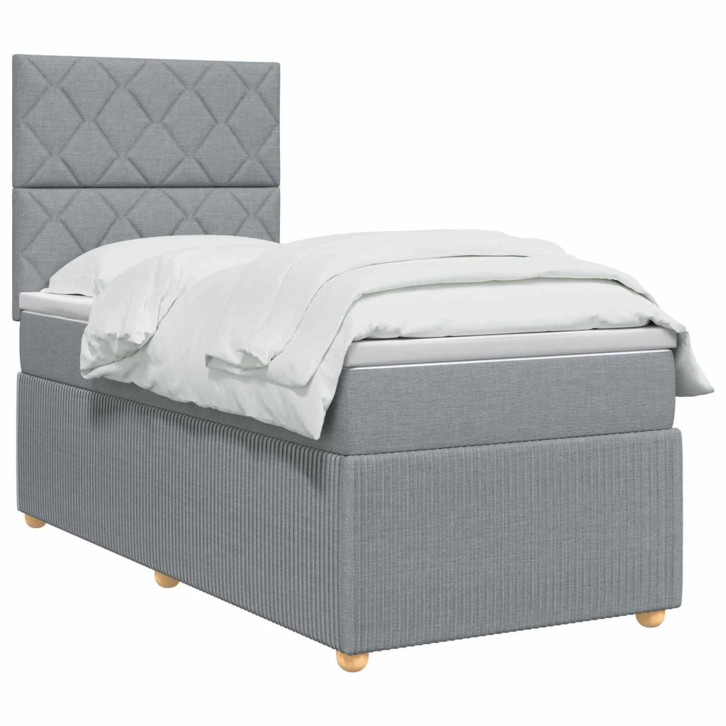 Letto box spring con materasso Grigio Chiaro 80 x 200 cm 3454270