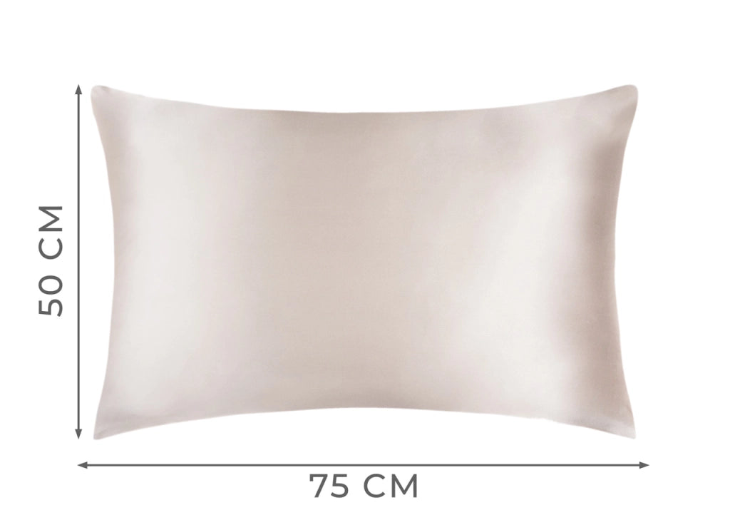 Federa Guanciale Cuscino Letto 100% Seta Chiusura Zip In Tinta Unita - Federa - Bianco