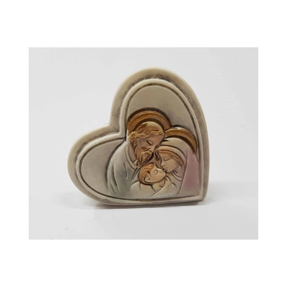 Trade Shop - Set 12 Bomboniere Cuore Nativita' Giuseppe Madonna Bianco Ceramica Soprammobile -
