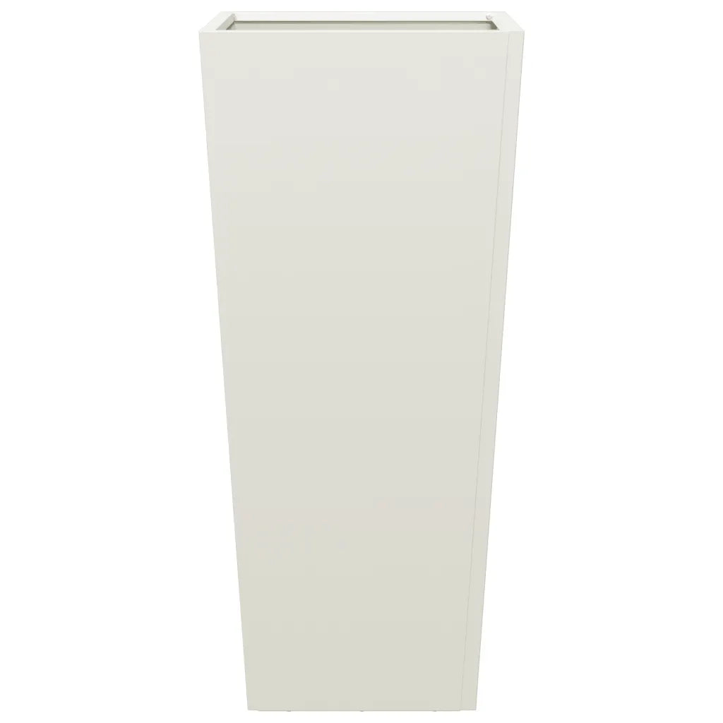 Fioriere da Giardino 2 pz Bianche 35x35x75 cm in Acciaio