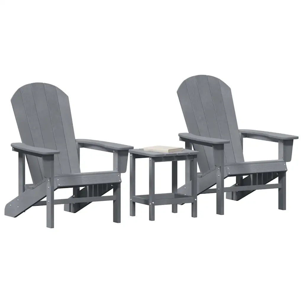 Sedia da Giardino 3 pcs Grigio chiaro Polietilene 3335833