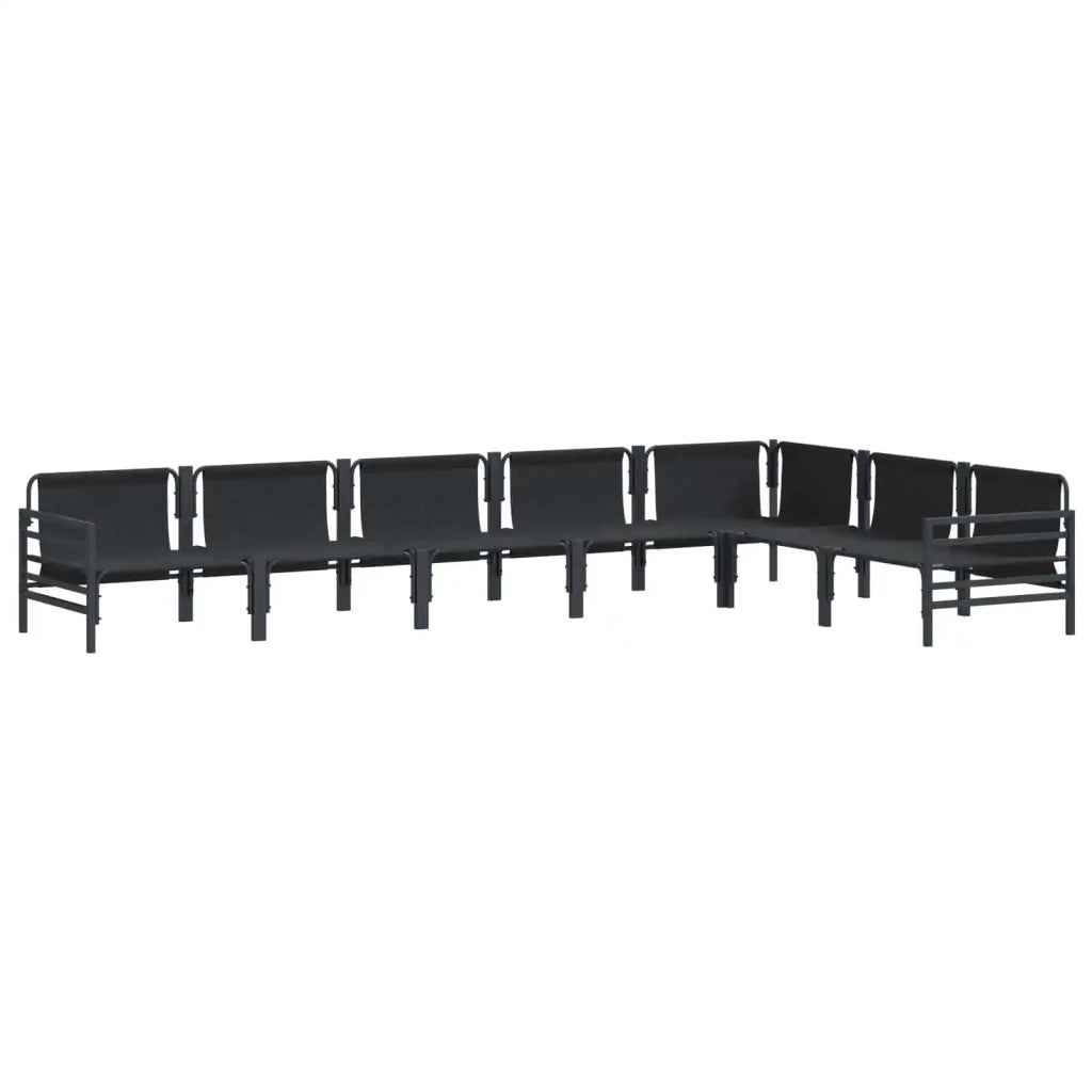 Set Divano da Giardino con cuscino 7 pcs Nero Acciaio 3378992