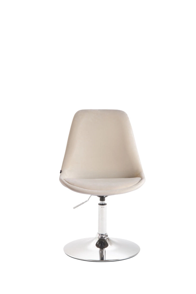 Sedia da pranzo Maverick in velluto crema,cromo