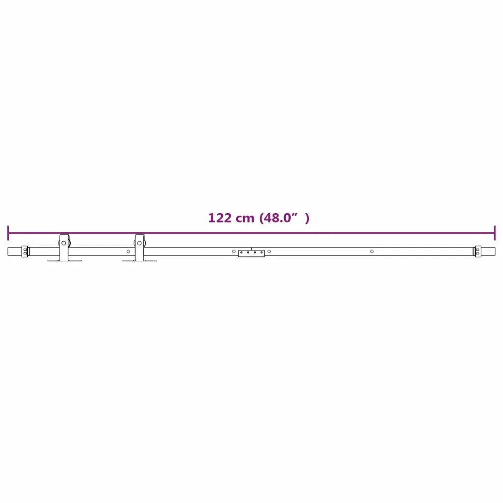 Kit Mini Anta Scorrevole in Acciaio al Carbonio Bianco 122 cm CFW7716236