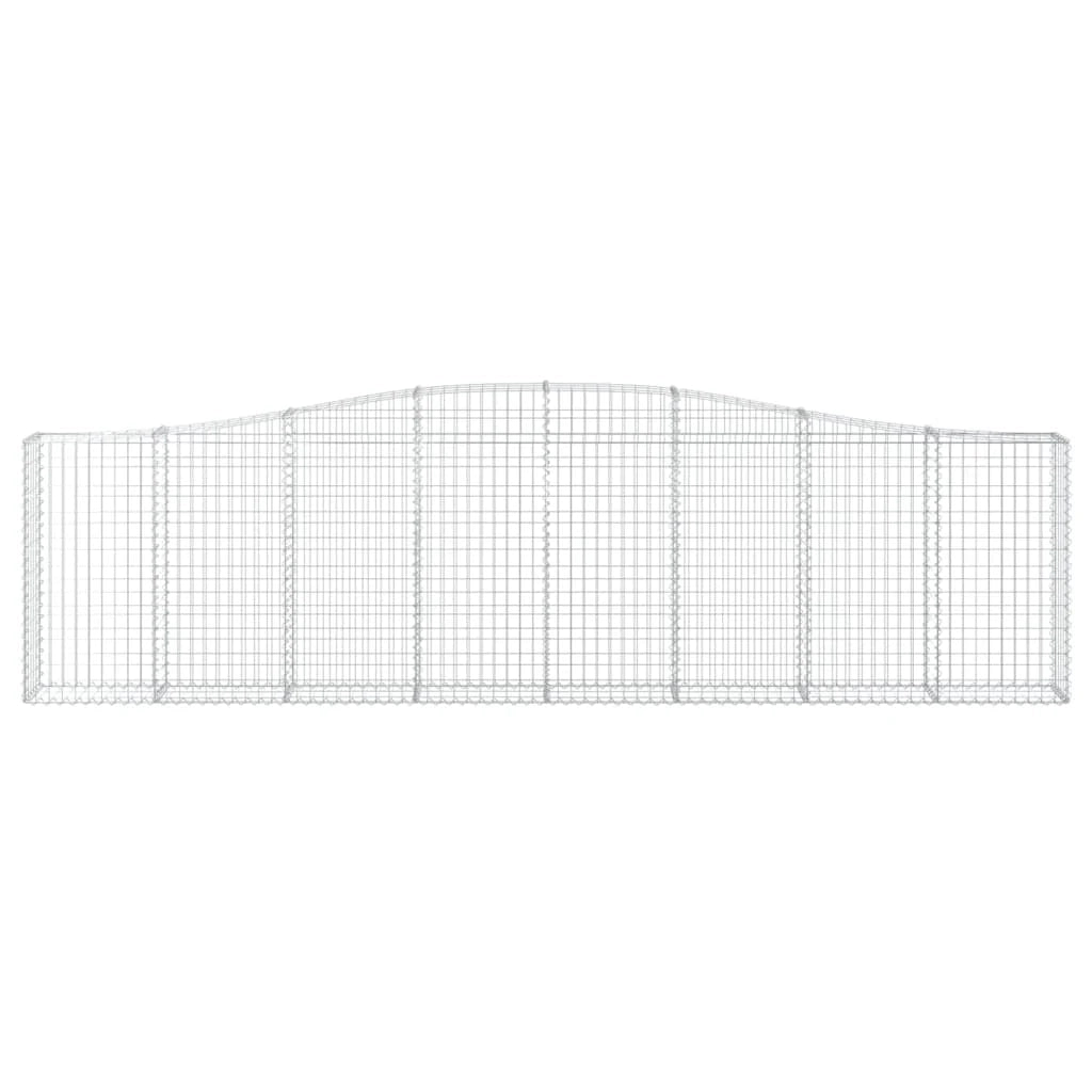 Gabbione recinto a gabbia muro di contenimento ad arco 400 x 30 x 100/120 cm ferro zincato argento 02_0040069