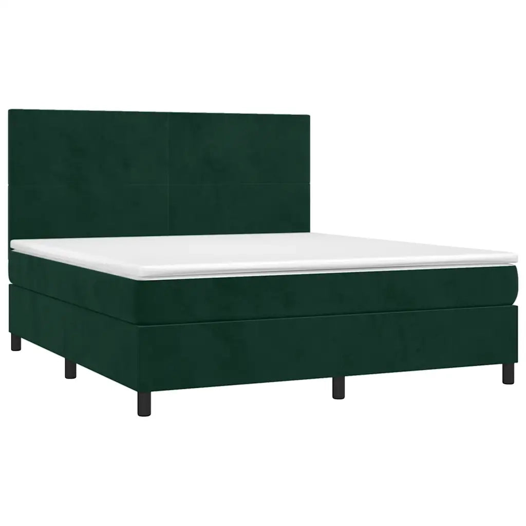 Giroletto a Molle con Materasso Verde Scuro 180x200 cm Velluto 3142920