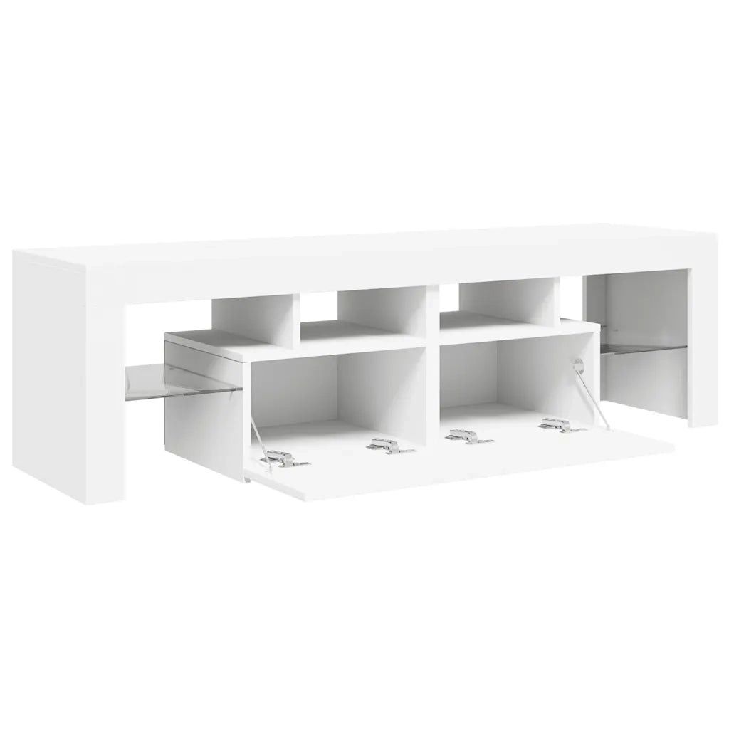 Mobile Porta TV con Luci LED Bianco 140x36,5x40 cm