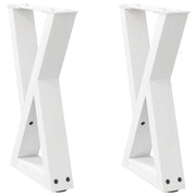 Set di 2 gambe regolabili per tavolino da caffè 28 x 43 cm design moderno ed elegante in acciaio bianco 02_0056983