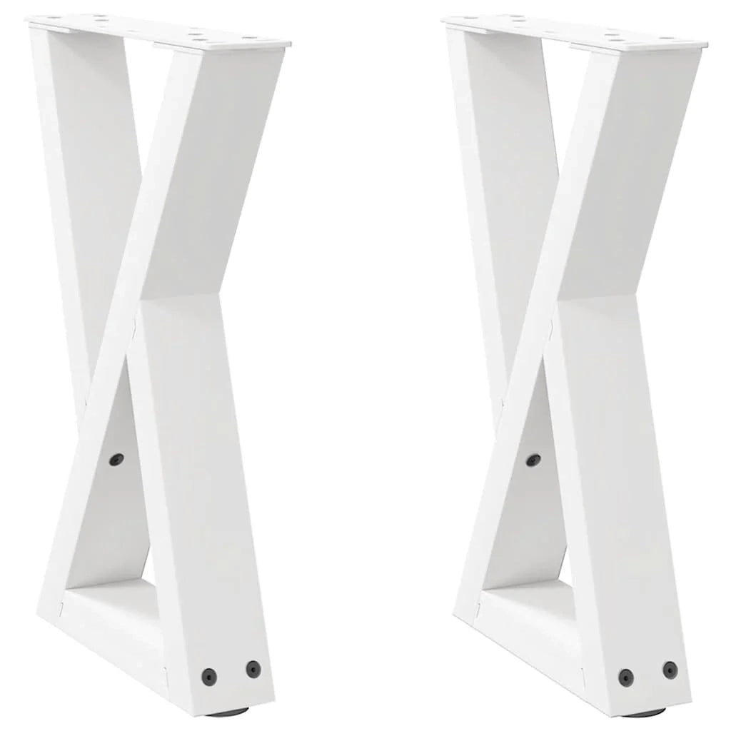 Set di 2 gambe regolabili per tavolino da caffè 28 x 43 cm design moderno ed elegante in acciaio bianco 02_0056983