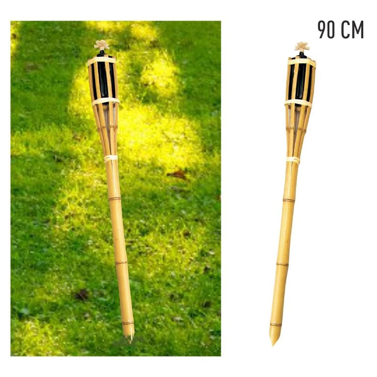 Torcia Fiaccola Lanterna ad Olio in Bamboo per esterni giardino 90 cm