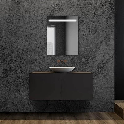 Specchio bagno 50x70 cm con fascia LED superiore bianco naturale