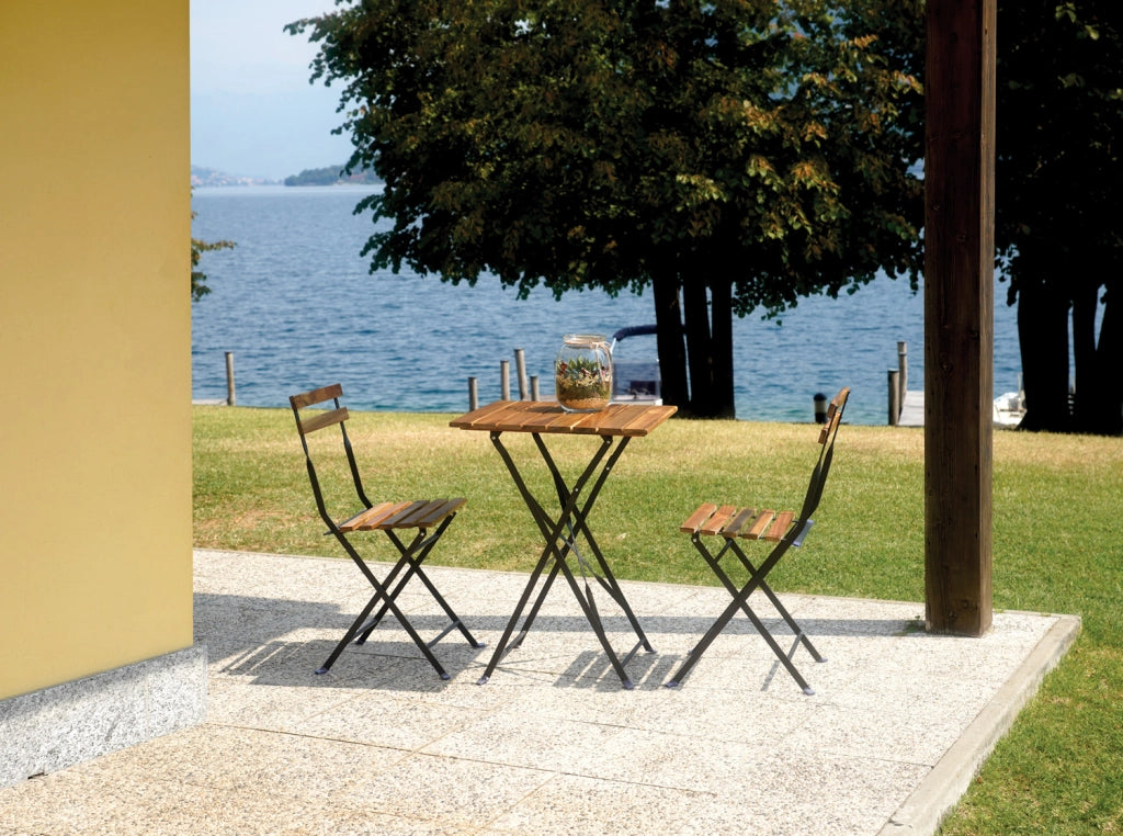 Cheonda - Set Bistro' Deluxe In Ferro E Legno - Tav. 55X55 1 Pz