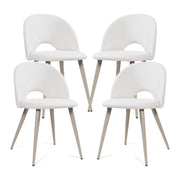 Set Karijoki di 4 Sedie Imbottite da Sala Pranzo Rivestimento in Tessuto - Beige [en.casa]