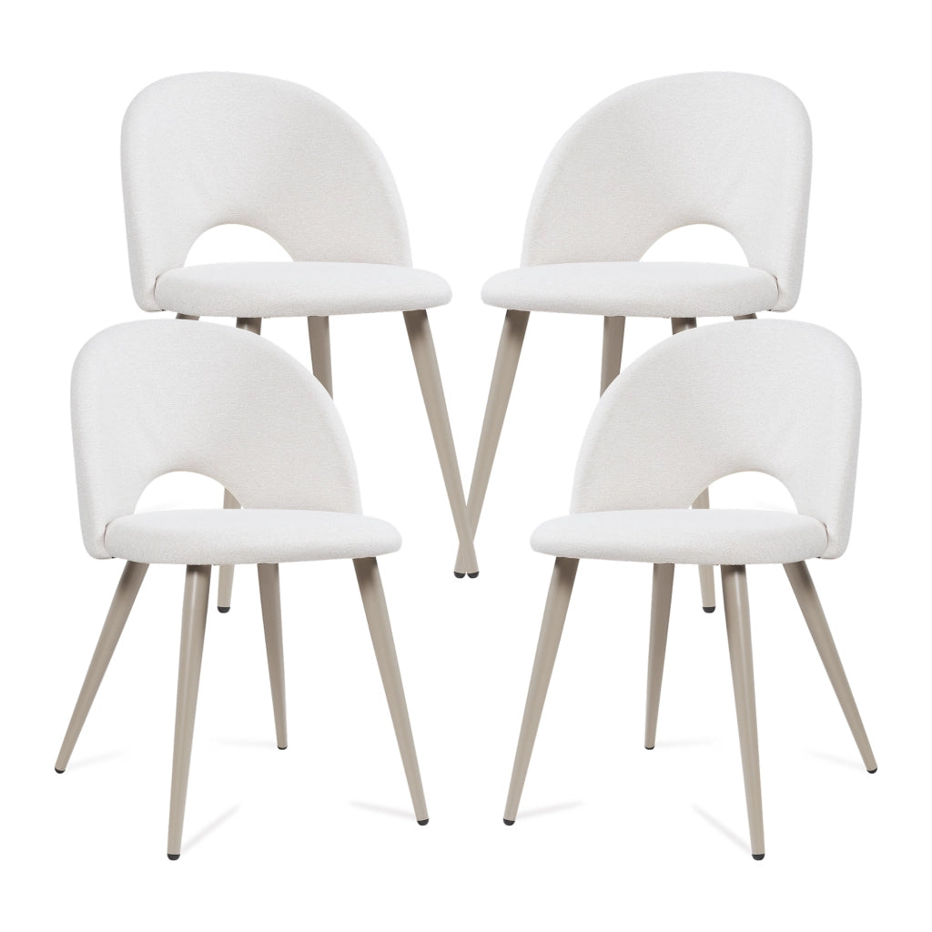 Set Karijoki di 4 Sedie Imbottite da Sala Pranzo Rivestimento in Tessuto - Beige [en.casa]