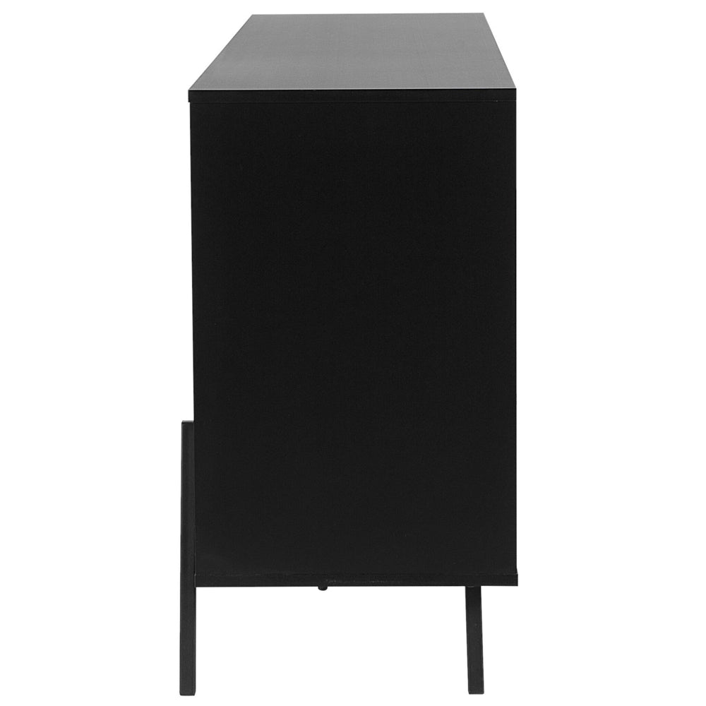 Madia credenza in legno chiaro 2 armadi 3 cassetti gambe in metallo minimalista