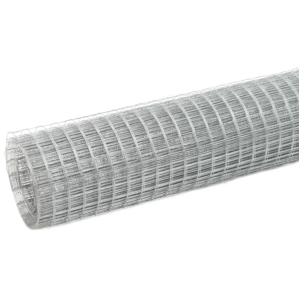 Recinzione in Rete per Pollaio Acciaio Zincato 10x1,5 m Argento 143615