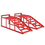 Rampa per Auto in Acciaio Antiscivolo ¨C Zephmum ¨C Rosso 83.5x30.5x27 cm