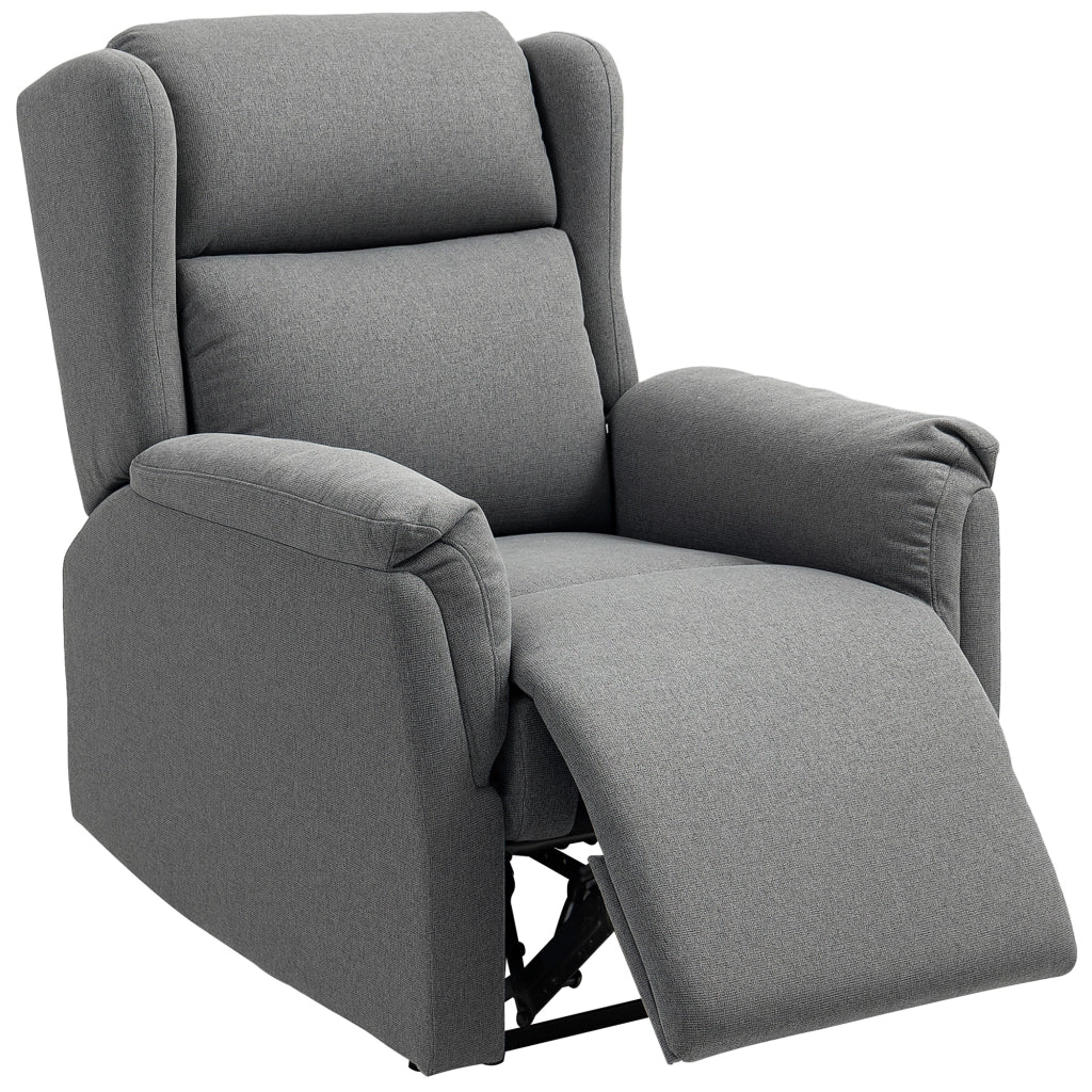 Poltrona Relax Reclinabile con Poggiapiedi ¨C Zephmum ¨C Tessuto Grigio Scuro 160¡ã