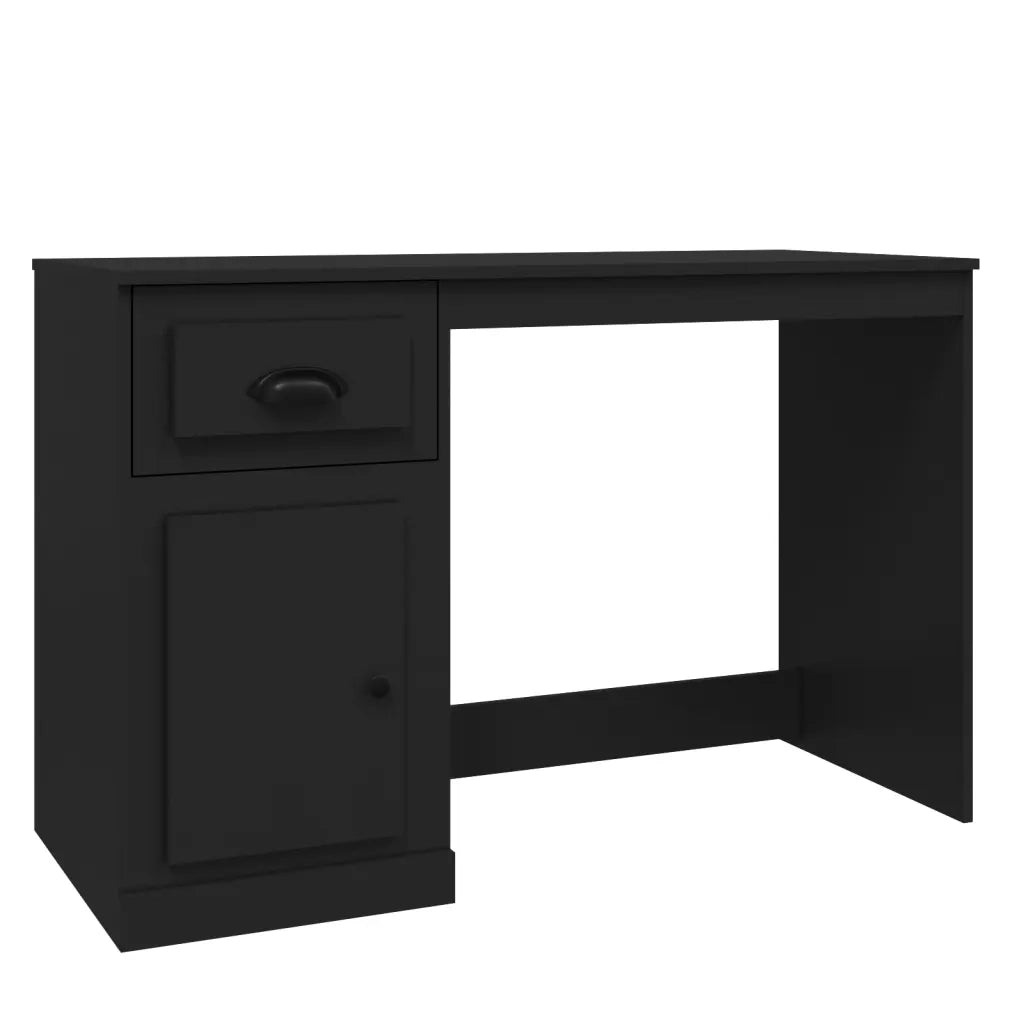 Scrivania con Cassetto Nera 115x50x75 cm in Legno Multistrato 816473