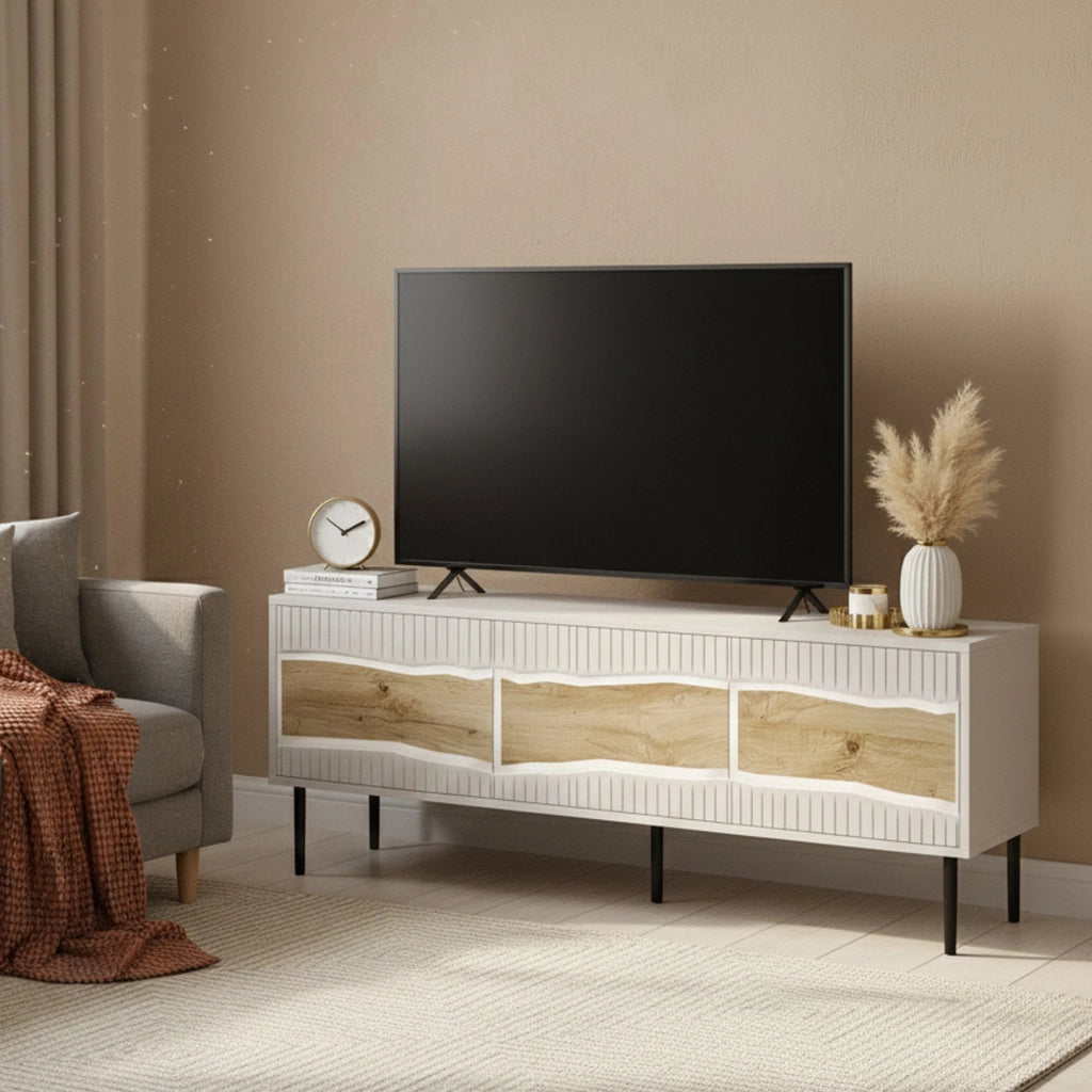 Novolin, Mobile Porta tv un Ripiano, 143.5x40x61.5h cm Beige