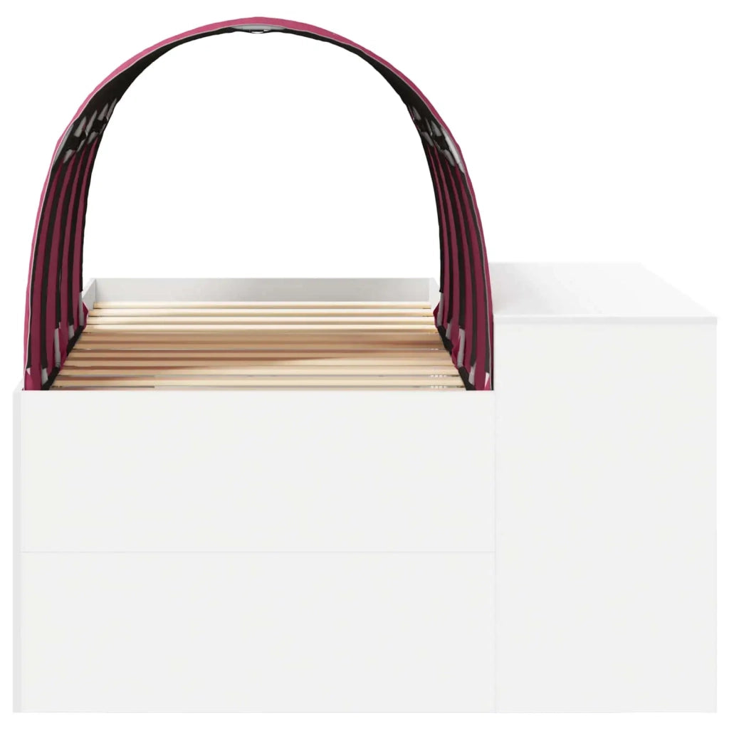 Letto alto per bambini con scrivania Bianco e Rosso 3423681