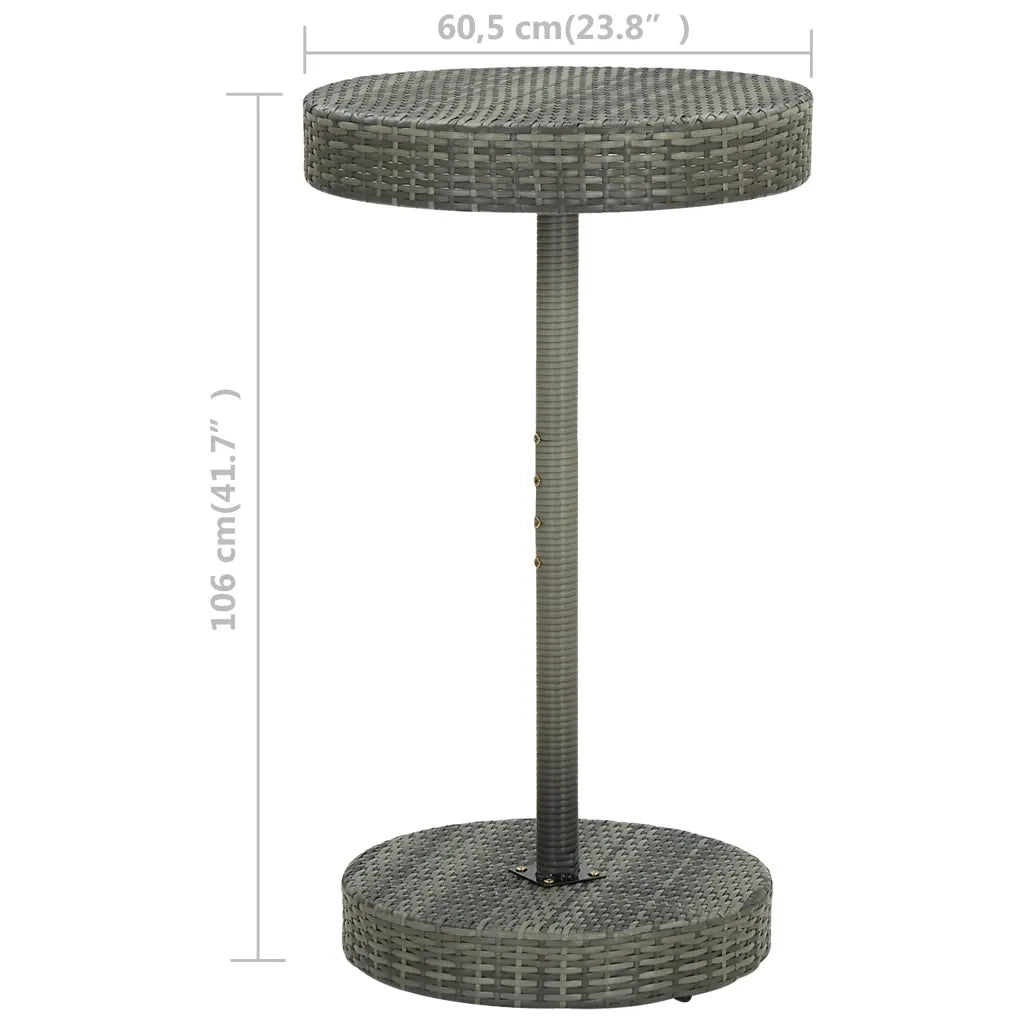 Tavolo da Giardino Grigio 60,5x106 cm in Polyrattan 45857
