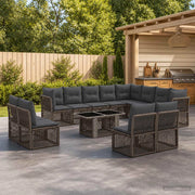 Set Divano da Giardino 13 pz Grigio polyrattan 3436559