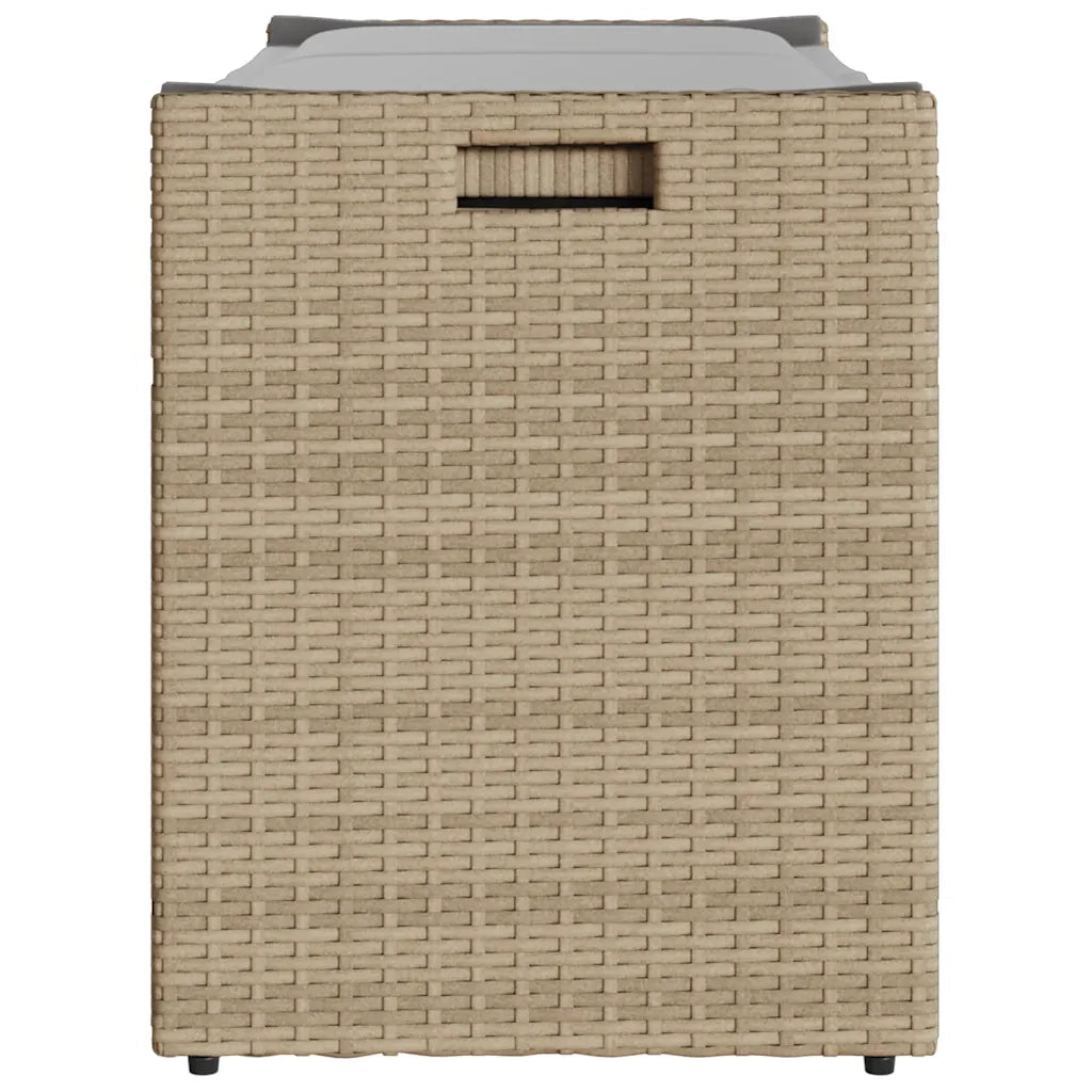 Cassapanca da Esterno con Cuscino Beige 100 cm in Polyrattan 4104063