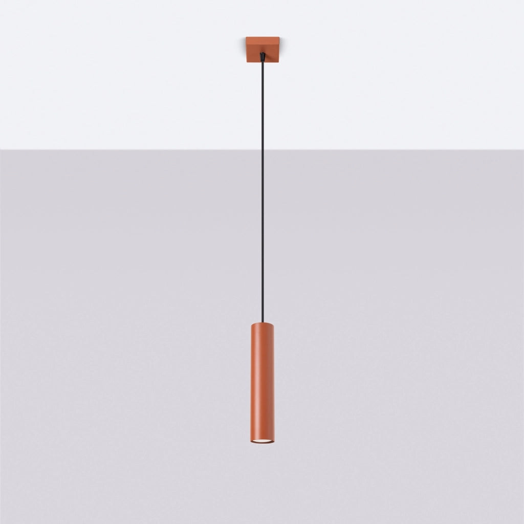 Lampada a sospensione MODENO ocra rossa tubo 30cm GU10