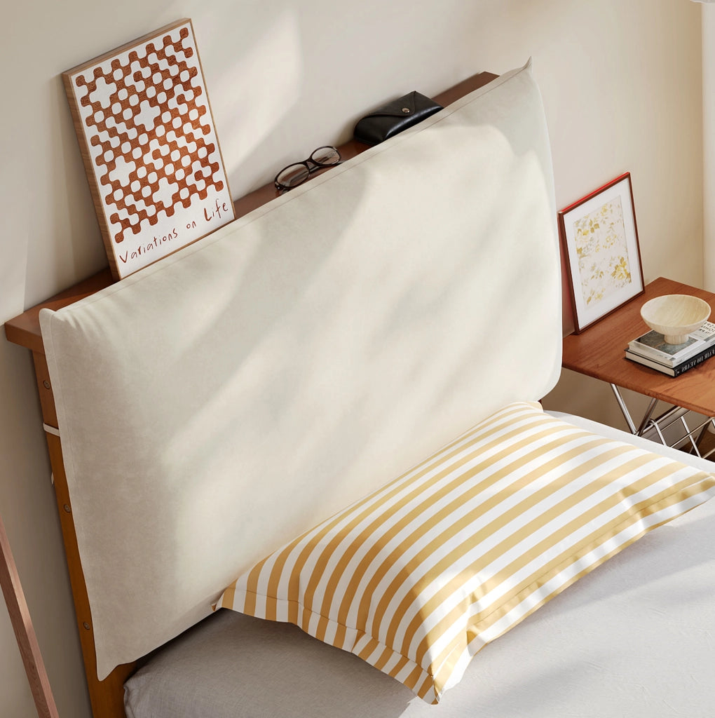 Letto imbottito singolo 90x200 cm marrone scuro con testiera imbottita