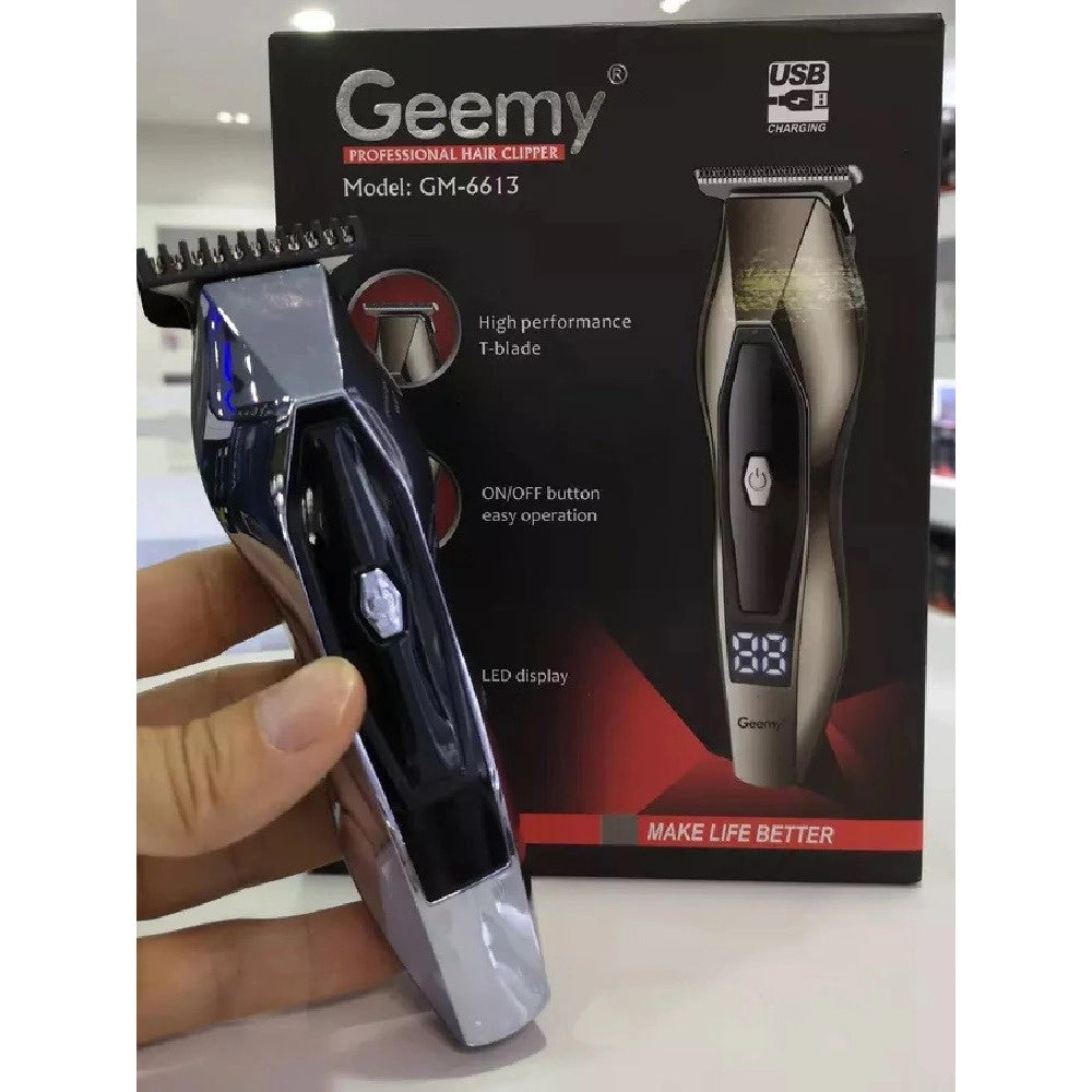 Trade Shop - Taglia Capelli Clipper Elettrico Professionale Ricaricabile Display Led Gm-6613 -