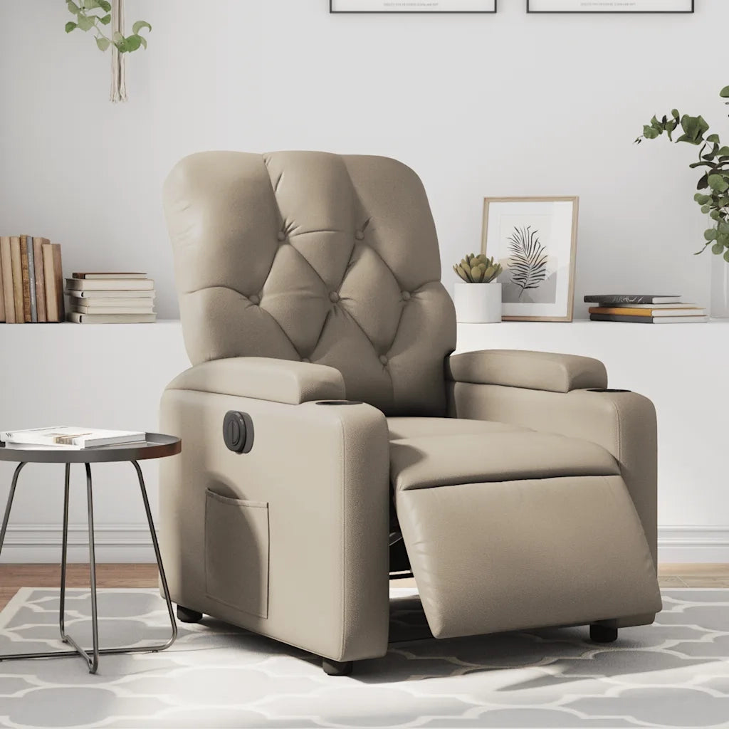 Poltrona Reclinabile Elettrica Cappuccino in Similpelle 3204764