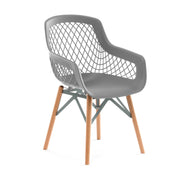 Set di 2 sedie Pure Style grigie con gambe in legno