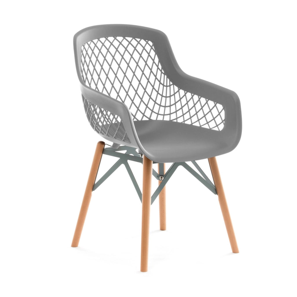Set di 2 sedie Pure Style grigie con gambe in legno
