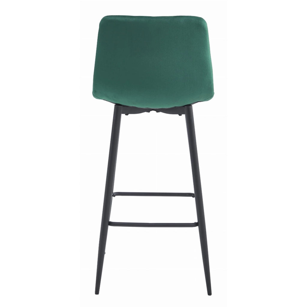 Set di 2 Sgabelli Bar Pozza in Velluto Verde Bosco
