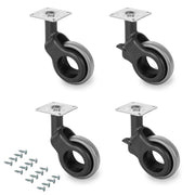 Emuca Kit di ruote Hole 2 con piastra per montaggio, Ã˜ 60, Plastica grigia, Acciaio e Tecnoplastica, 1 u.