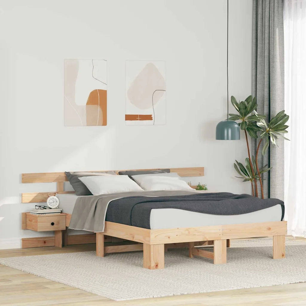 Struttura del letto Marrone 120 x 200 cm Pino massello