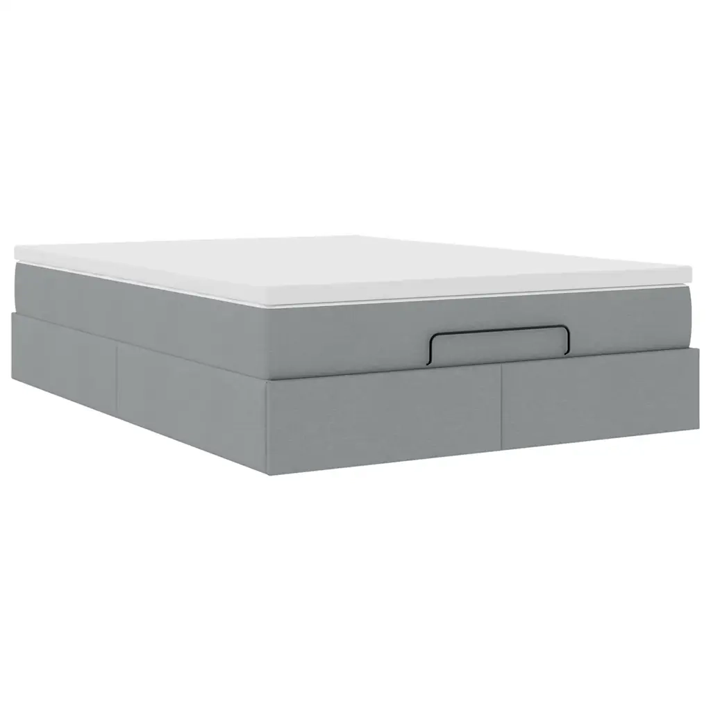 Struttura Letto Pouf con Materasso 140x190 cm in Tessuto