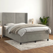 Giroletto a Molle con Materasso Grigio Chiaro 140x200cm Vellutocod mxl 74716