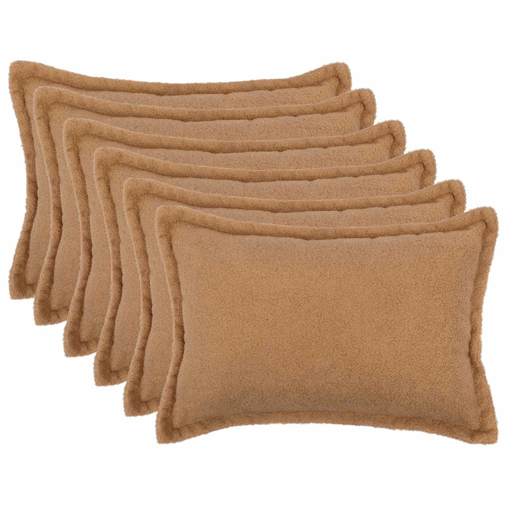 Federa 6 pcs HOUTEN Beige 40 x 60 cm Bouclé 917543